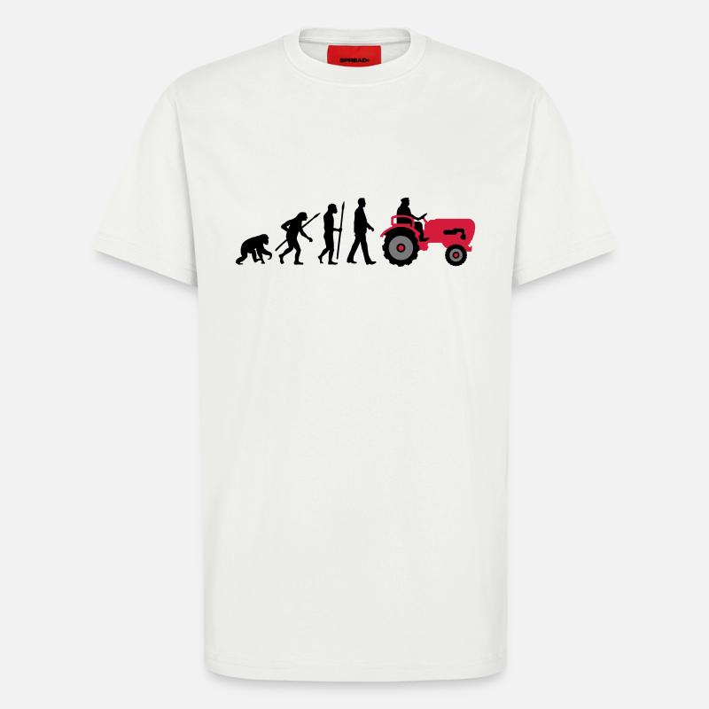 evolution_bauer_mit_traktor_032013_a_3c - T-Shirt - made by SPREAD - OFF WHITE
