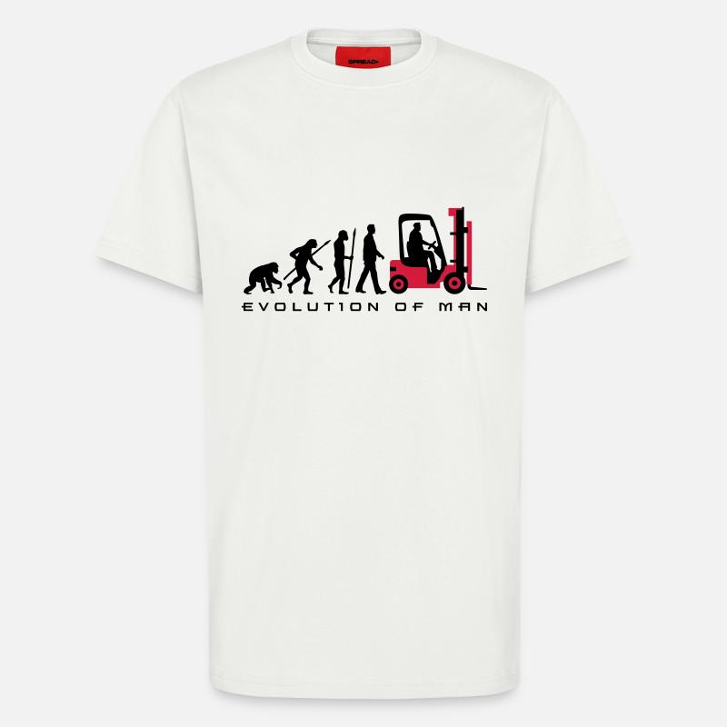 evolution_gabelstapler_122013_a_2c - T-Shirt - made by SPREAD - OFF WHITE
