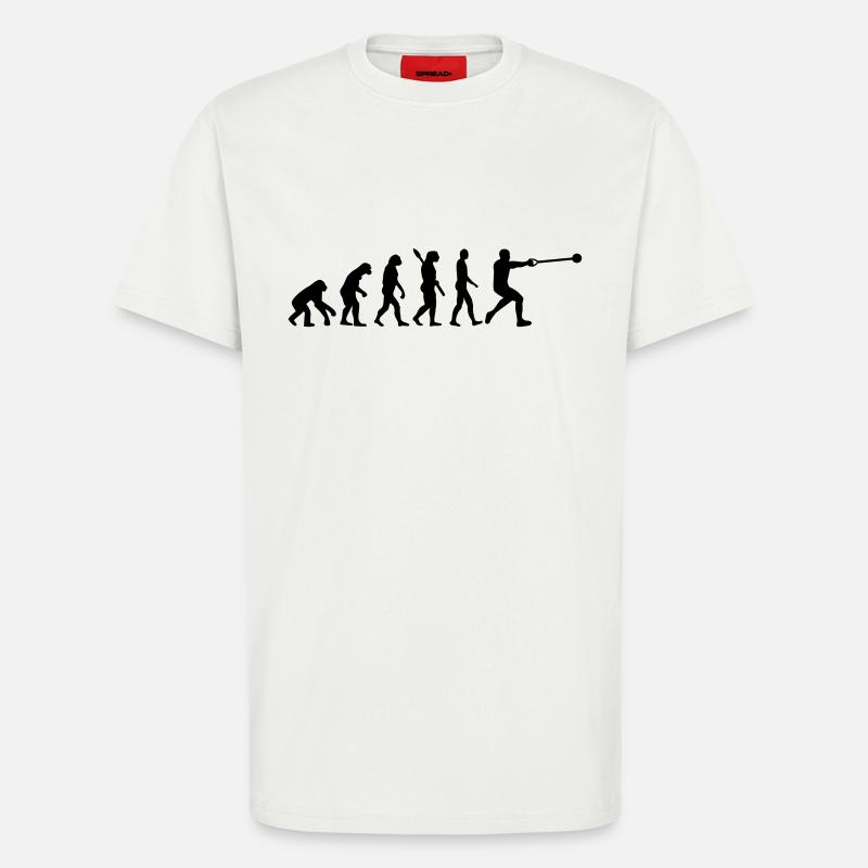 Evolution Hammer throw - T-Shirt - made by SPREAD - OFF WHITE