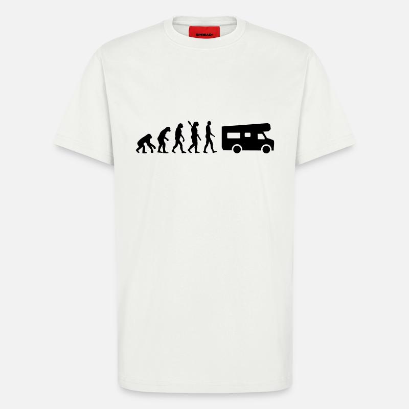 Evolution Camping - T-shirt bio décontracté fabriqué en UE - OFF WHITE