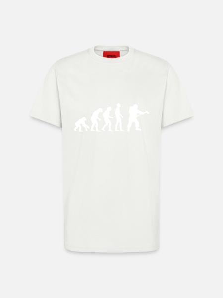 evolution pompier - T-shirt bio décontracté fabriqué en UE - OFF WHITE