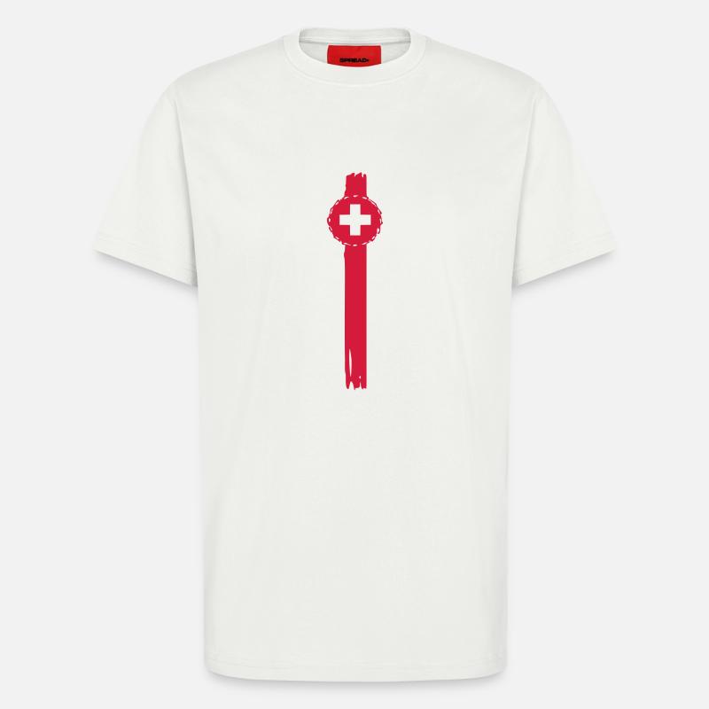scheizer Kreuz anstecker - T-Shirt - made by SPREAD - OFF WHITE
