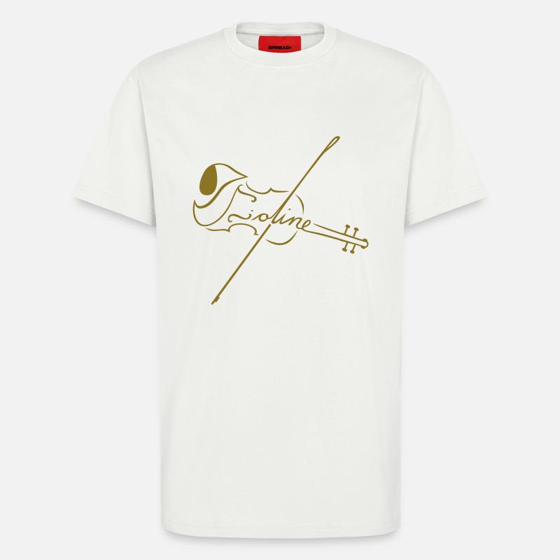 Violine mit Bogen - T-Shirt - made by SPREAD - OFF WHITE