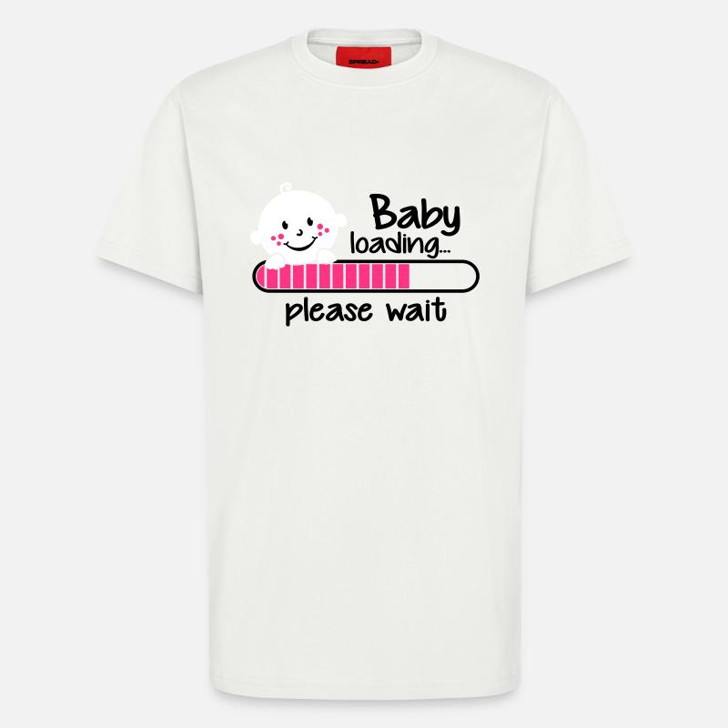 Baby loading.... please wait - T-shirt bio décontracté fabriqué en UE - OFF WHITE