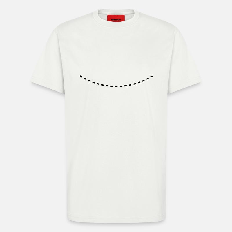 Dashed Curved Line - T-shirt bio décontracté fabriqué en UE - OFF WHITE