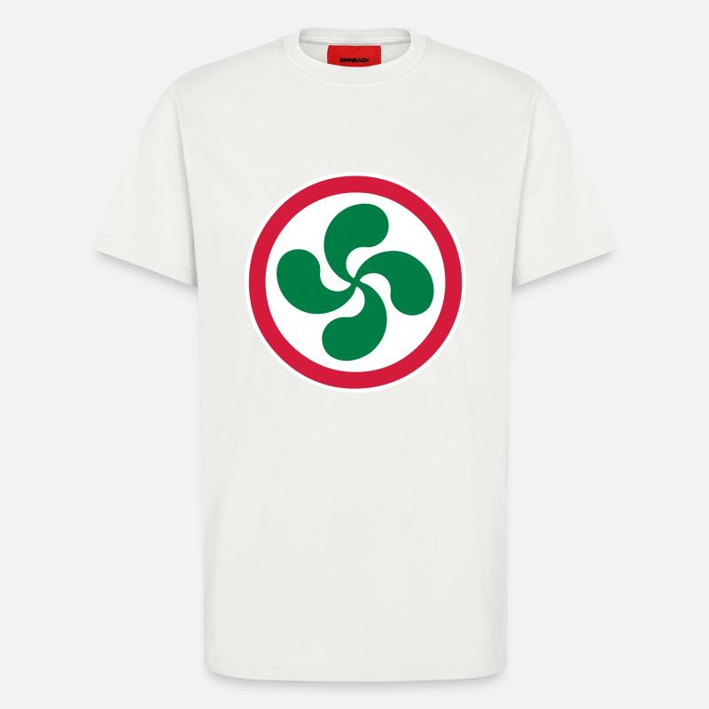 croix basque - lauburu 43 - T-shirt bio décontracté fabriqué en UE - OFF WHITE
