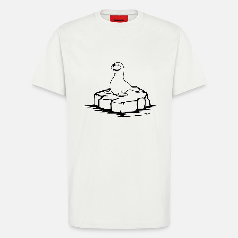 seehund auf eis - T-Shirt - made by SPREAD - OFF WHITE