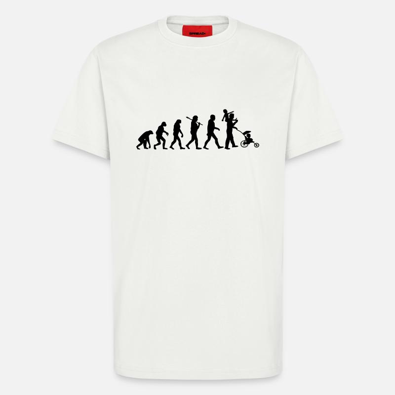 evolution daddy 2 enfants - T-shirt bio décontracté fabriqué en UE - OFF WHITE