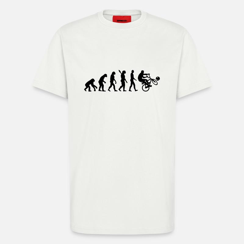 Evolution Cycle ball - T-shirt bio décontracté fabriqué en UE - OFF WHITE