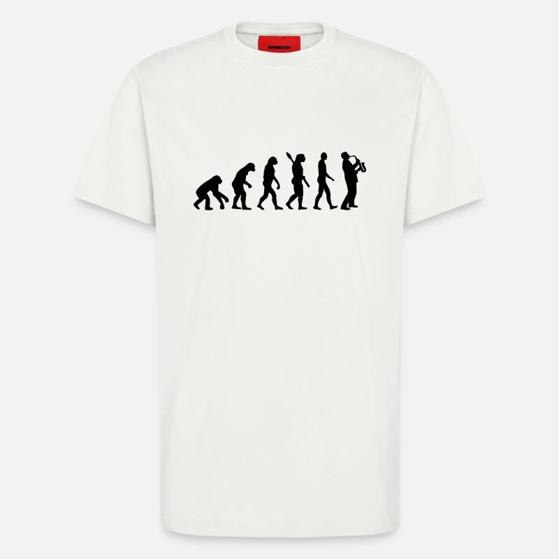 Evolution Saxophone - T-Shirt - made by SPREAD - OFF WHITE