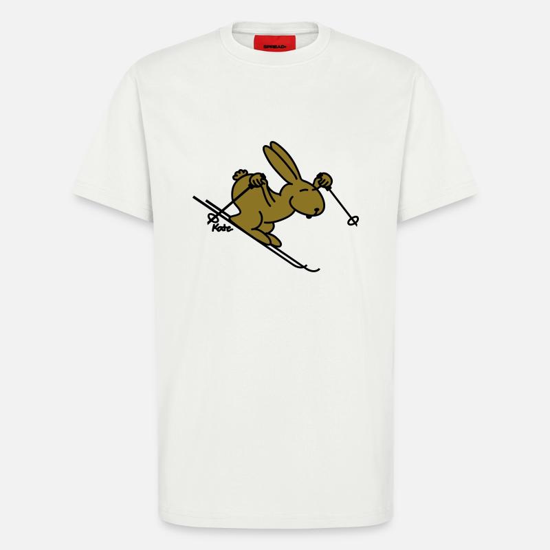 Skihase (farbig) - T-Shirt - made by SPREAD - OFF WHITE