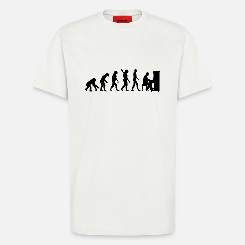 Evolution Piano - T-shirt bio décontracté fabriqué en UE - OFF WHITE