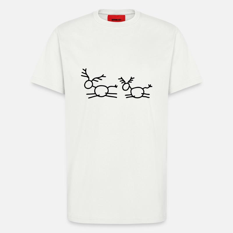 2 Springende Hirsche - T-Shirt - made by SPREAD - OFF WHITE
