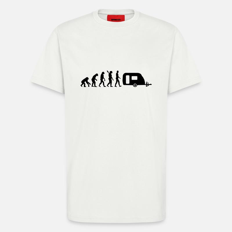 Evolution Camping - T-shirt bio décontracté fabriqué en UE - OFF WHITE