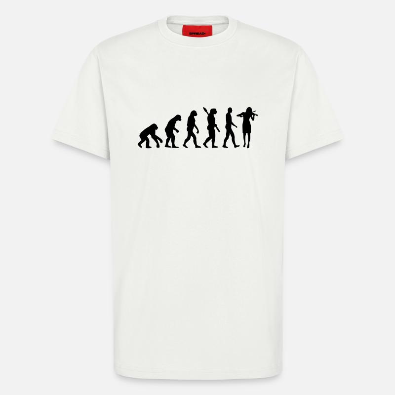 Evolution Violin Fiddle - T-Shirt - made by SPREAD - OFF WHITE
