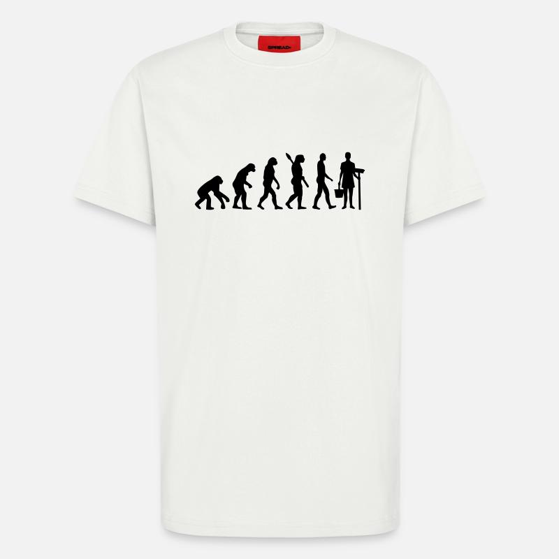Évolution Femme de ménage - T-shirt bio décontracté fabriqué en UE - OFF WHITE