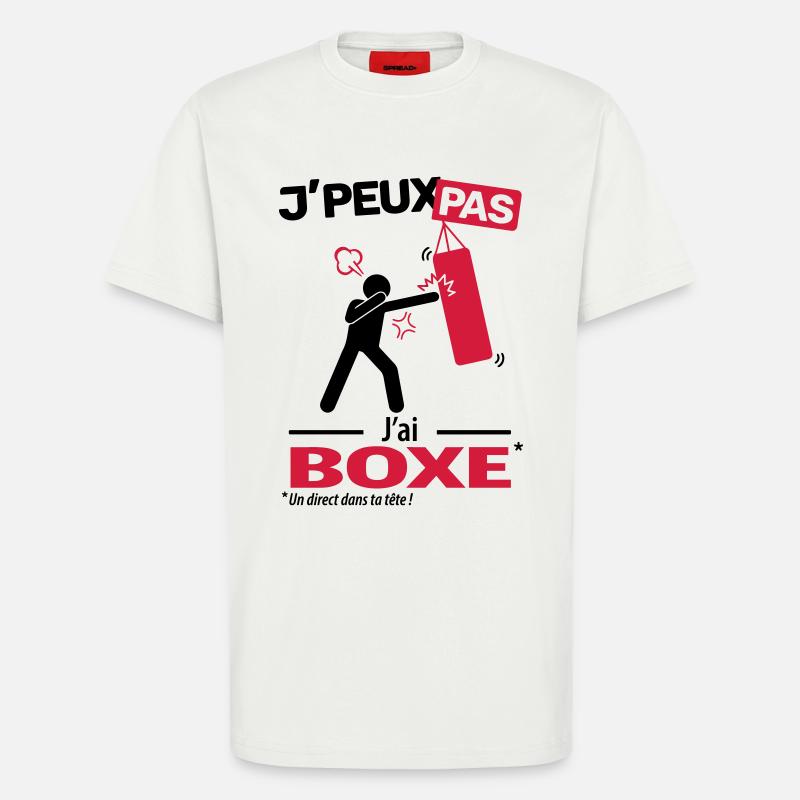 J'peux pas, j'ai boxe - T-shirt bio décontracté fabriqué en UE - OFF WHITE