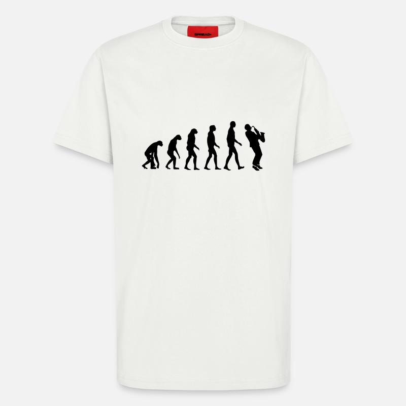 saxophone evolution - T-Shirt - made by SPREAD - OFF WHITE