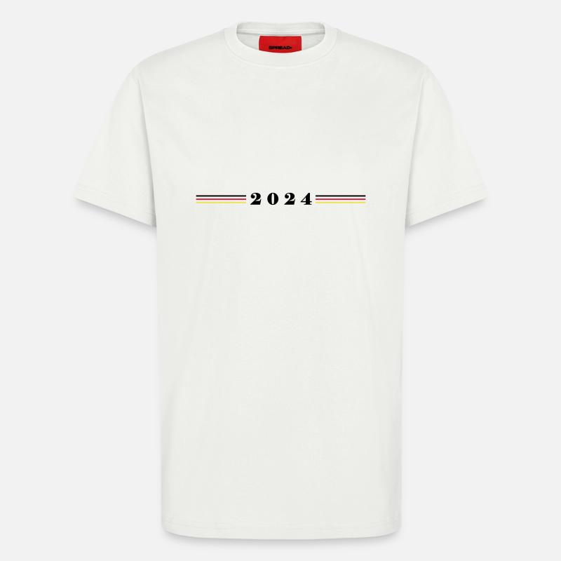 Drapeau de l’Allemagne 2024 - T-shirt bio décontracté fabriqué en UE - OFF WHITE