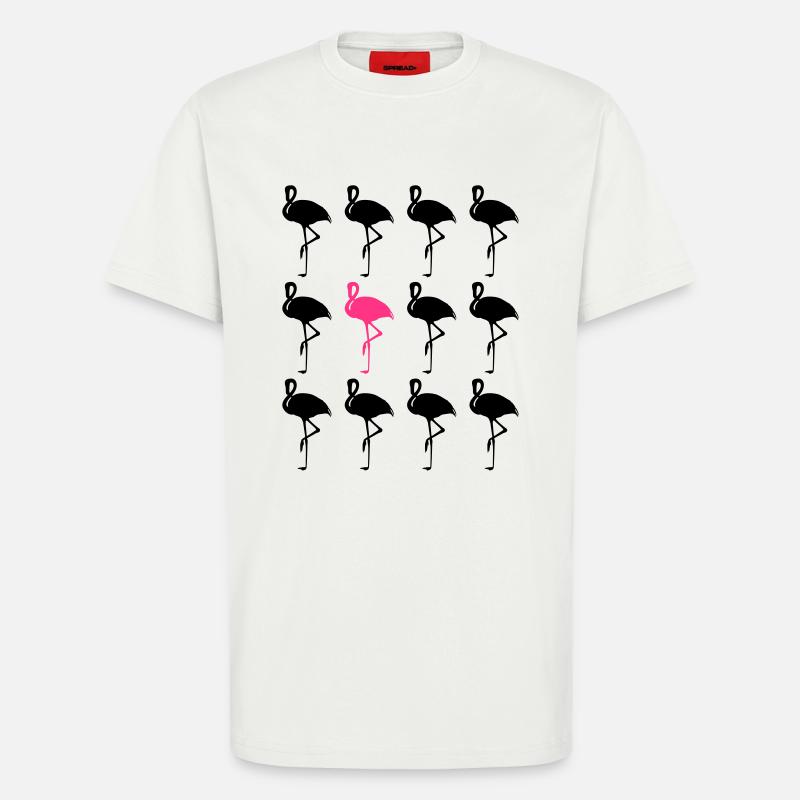 FLAMINGO MULTI - T-Shirt - made by SPREAD - OFF WHITE