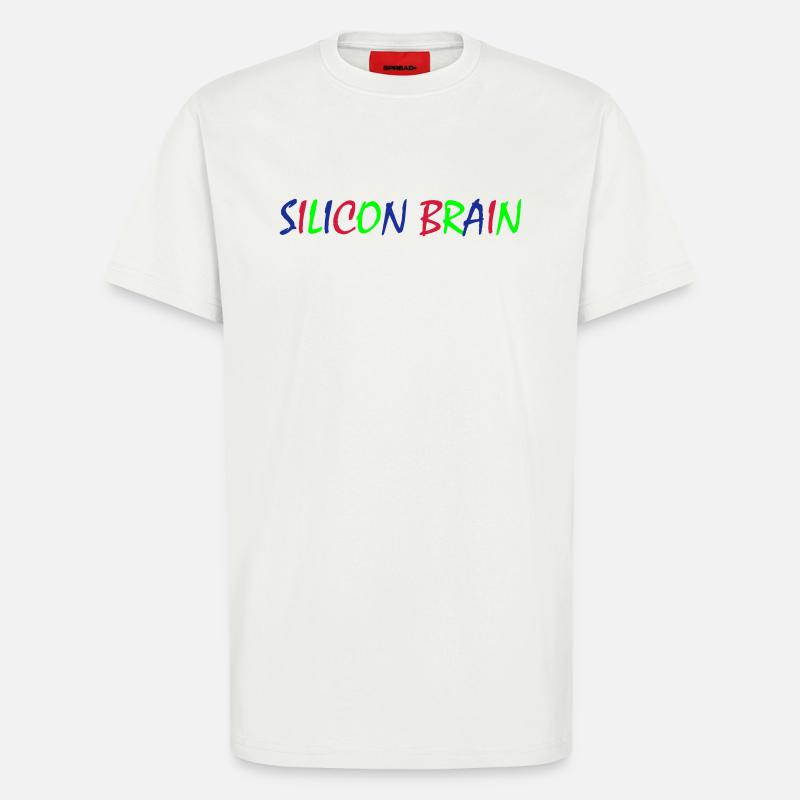 Silicon Brain – Bunte Typografie - T-Shirt - made by SPREAD - OFF WHITE