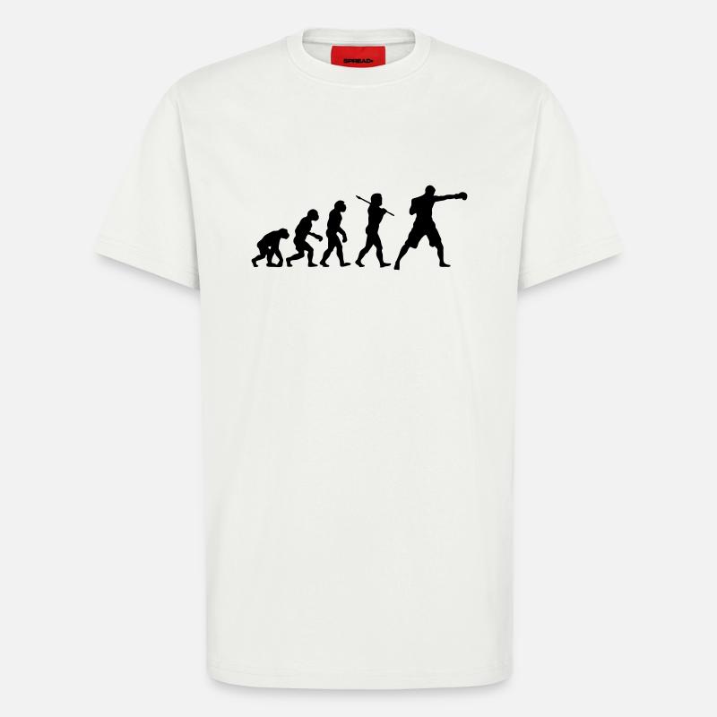 Boxing Evolution - T-shirt bio décontracté fabriqué en UE - OFF WHITE