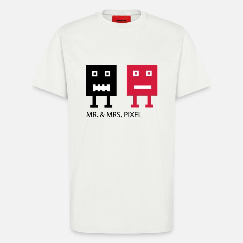 Mr & Mrs Pixel - T-Shirt - made by SPREAD - OFF WHITE