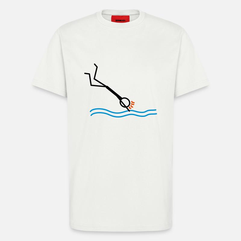 springen / schwimmen - T-Shirt - made by SPREAD - OFF WHITE