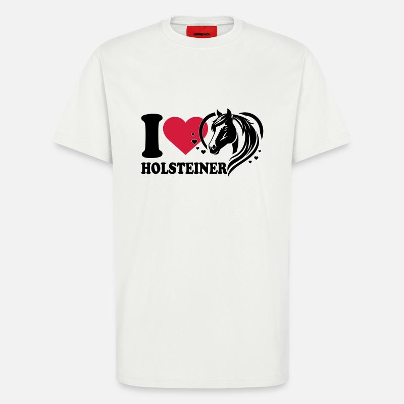 J’adore le cheval Holsteiner - T-shirt bio décontracté fabriqué en UE - OFF WHITE