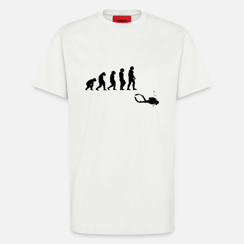 Evolution Tauchen mit Gerät - T-Shirt - made by SPREAD - OFF WHITE