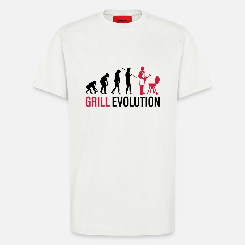 Evolution du gril - T-shirt bio décontracté fabriqué en UE - OFF WHITE