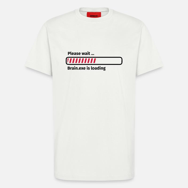 Please wait brain.exe is loading - T-shirt bio décontracté fabriqué en UE - OFF WHITE