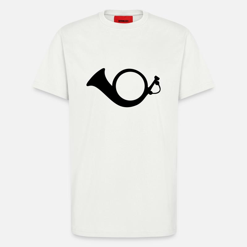 Cuivres de posthorn - T-shirt bio décontracté fabriqué en UE - OFF WHITE