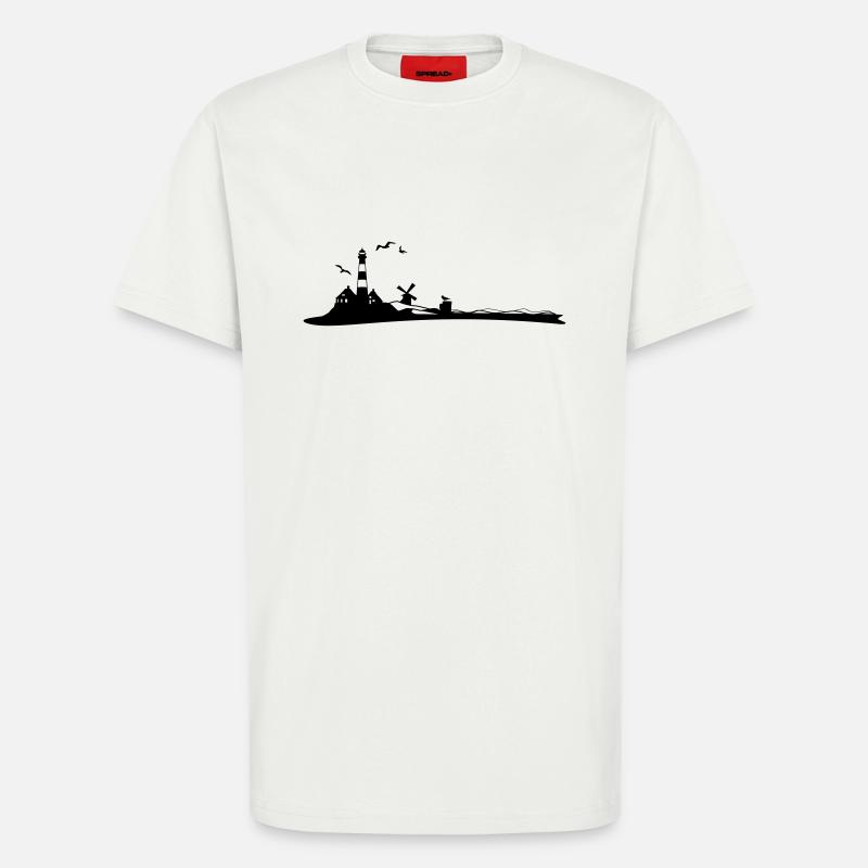 Landschaft - Leuchtturm - T-Shirt - made by SPREAD - OFF WHITE