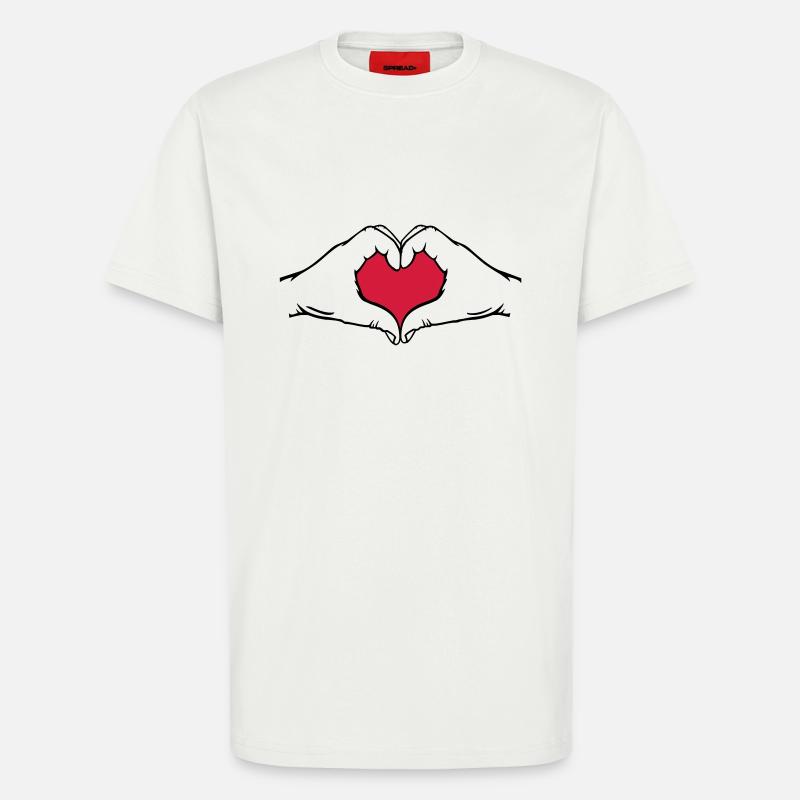 Hände in Herzform - T-Shirt - made by SPREAD - OFF WHITE