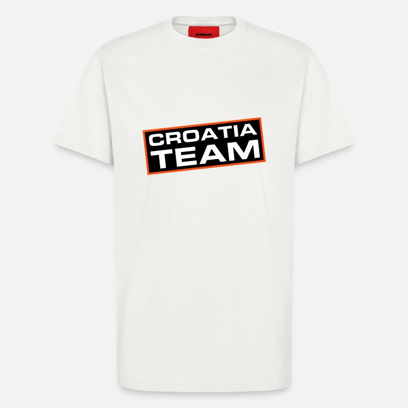 Équipe Croatie - T-shirt bio décontracté fabriqué en UE - OFF WHITE