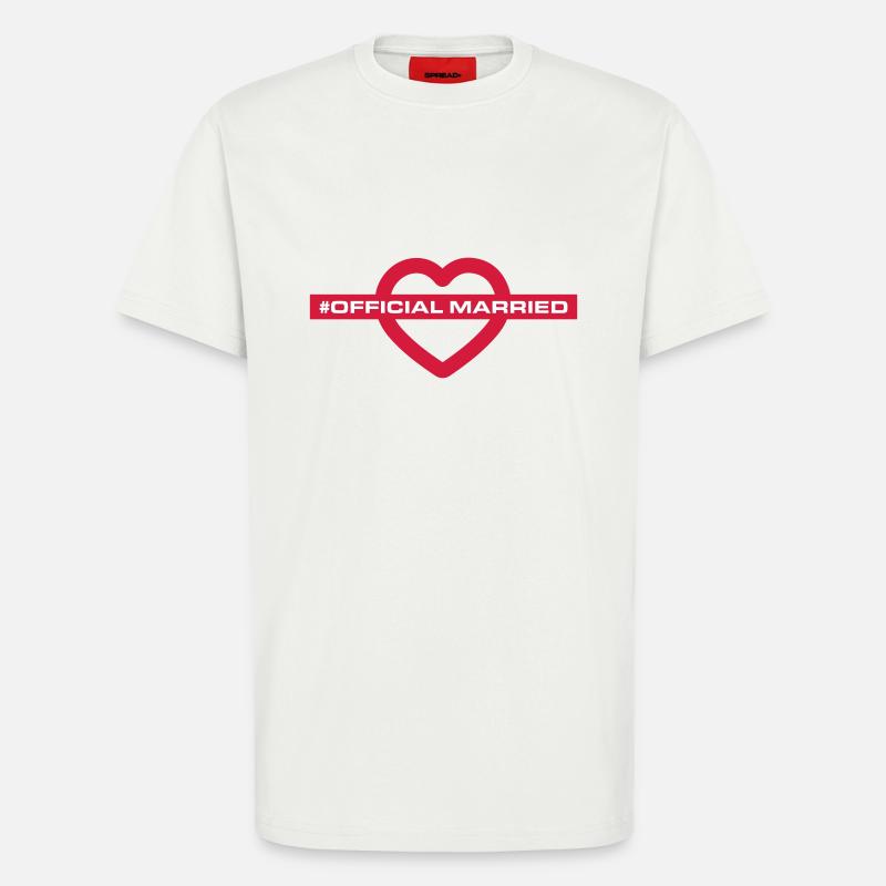 Married Hochzeit Herz - T-Shirt - made by SPREAD - OFF WHITE