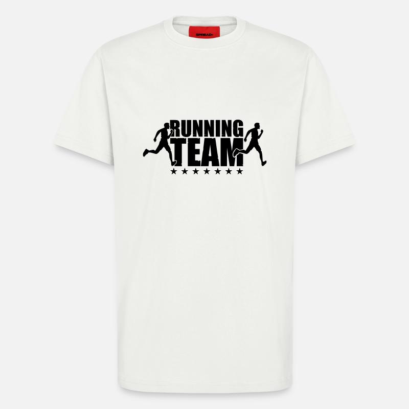 Équipe de course à pied - T-shirt bio décontracté fabriqué en UE - OFF WHITE