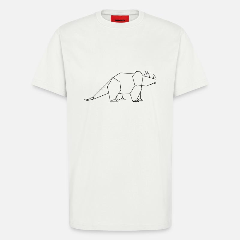 tricertops outline - T-Shirt - made by SPREAD - OFF WHITE
