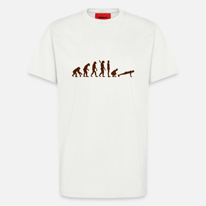 Evolution Burpees - T-shirt bio décontracté fabriqué en UE - OFF WHITE