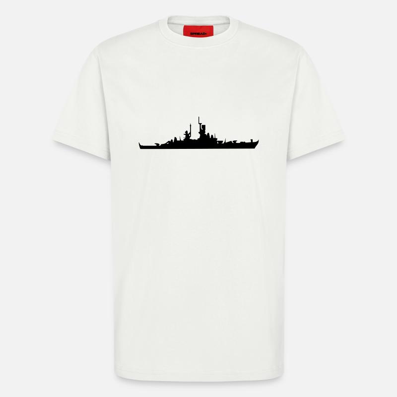 Vector Navy Kriegsschiff Silhouette - T-Shirt - made by SPREAD - OFF WHITE