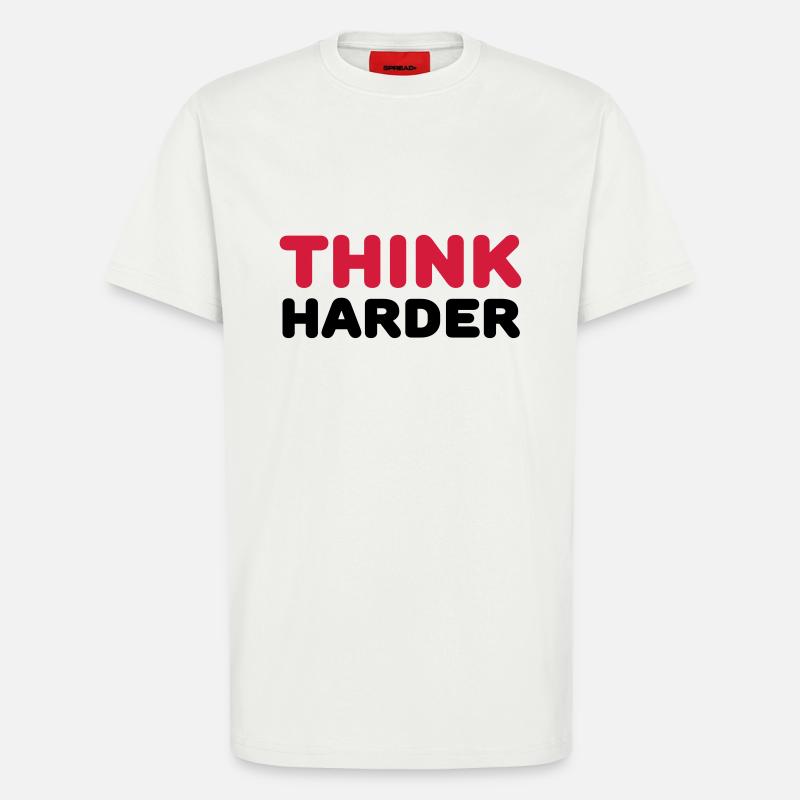 Think harder - T-shirt bio décontracté fabriqué en UE - OFF WHITE