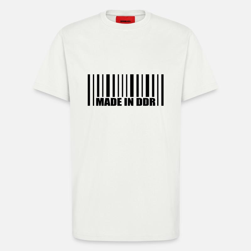Barcode made in ddr - T-Shirt - made by SPREAD - OFF WHITE