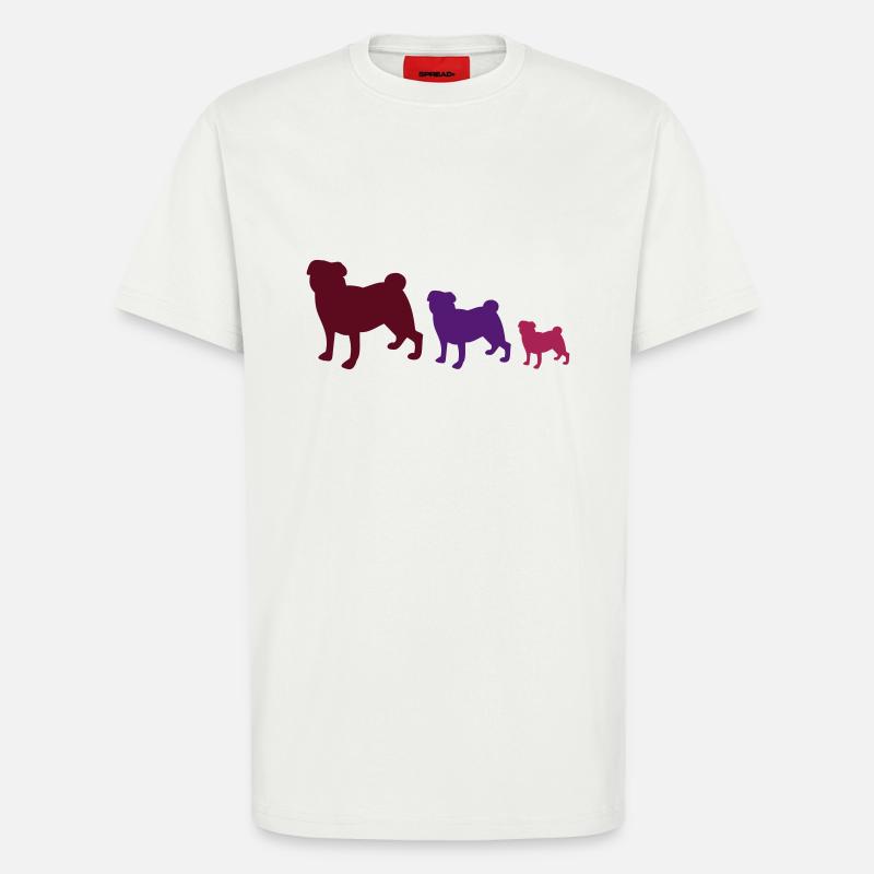 Drei Möpse Lila - T-Shirt - made by SPREAD - OFF WHITE