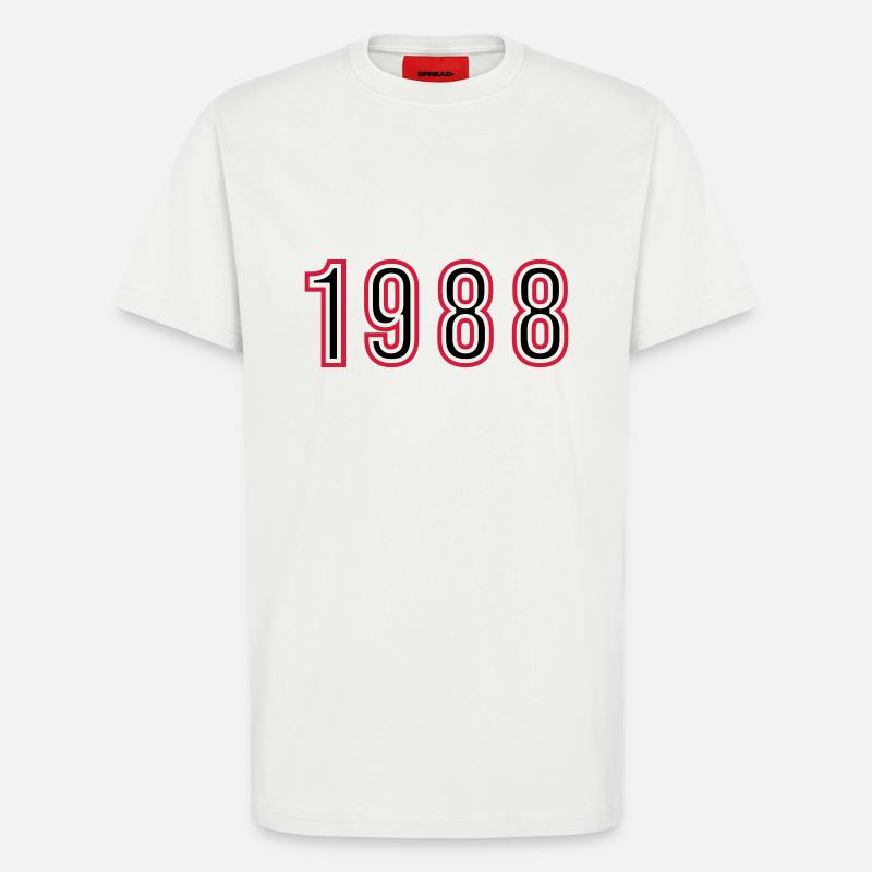 1988 Numéro de l’année - T-shirt bio décontracté fabriqué en UE - OFF WHITE