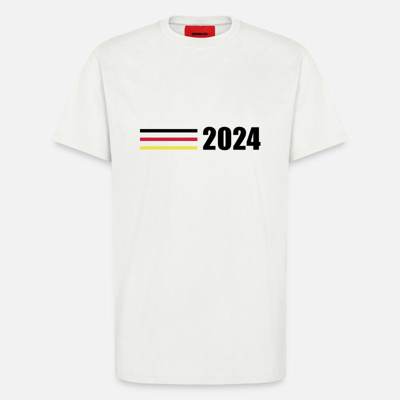 Drapeau de l’Allemagne 2024 - T-shirt bio décontracté fabriqué en UE - OFF WHITE