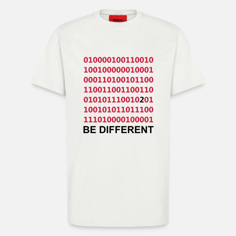 Be Different - Binary - Digital - T-Shirt - made by SPREAD - OFF WHITE