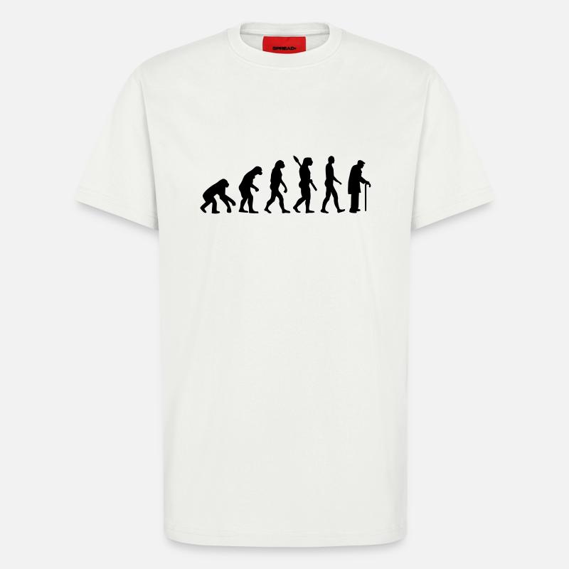 Évolution Retraité - T-shirt bio décontracté fabriqué en UE - OFF WHITE