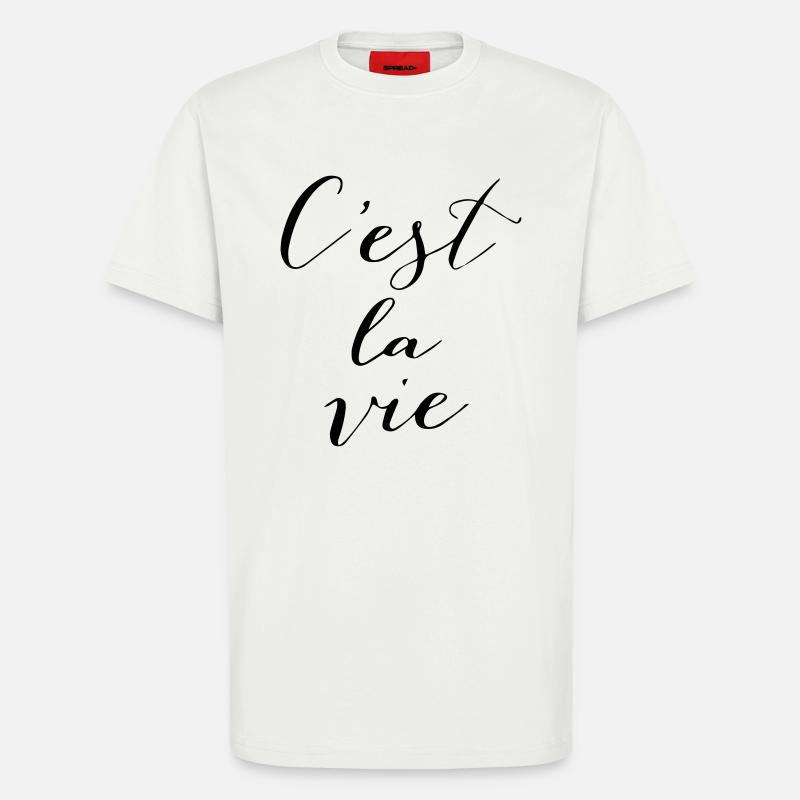 C'est la vie - T-shirt bio décontracté fabriqué en UE - OFF WHITE