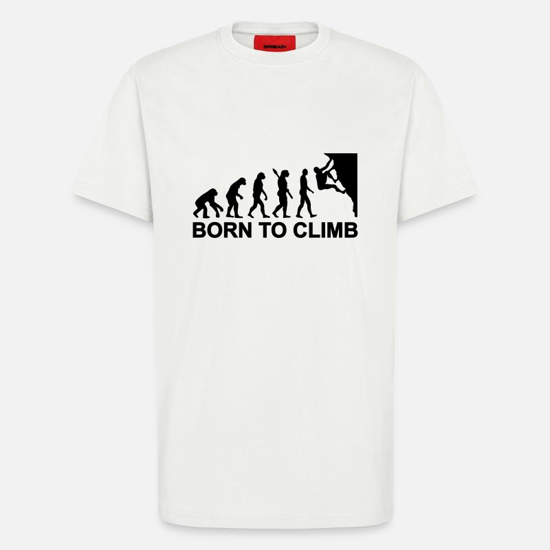 Évolution Escalade - T-shirt bio décontracté fabriqué en UE - OFF WHITE